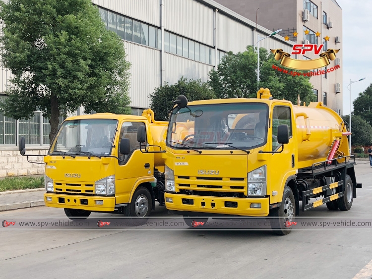 To Palau - 2 units of sewage vacuum truck ISUZU 1 Unit of 3,000L & 1 Unit of 6,000L ISUZU NPR Sewage Vacuum Truck